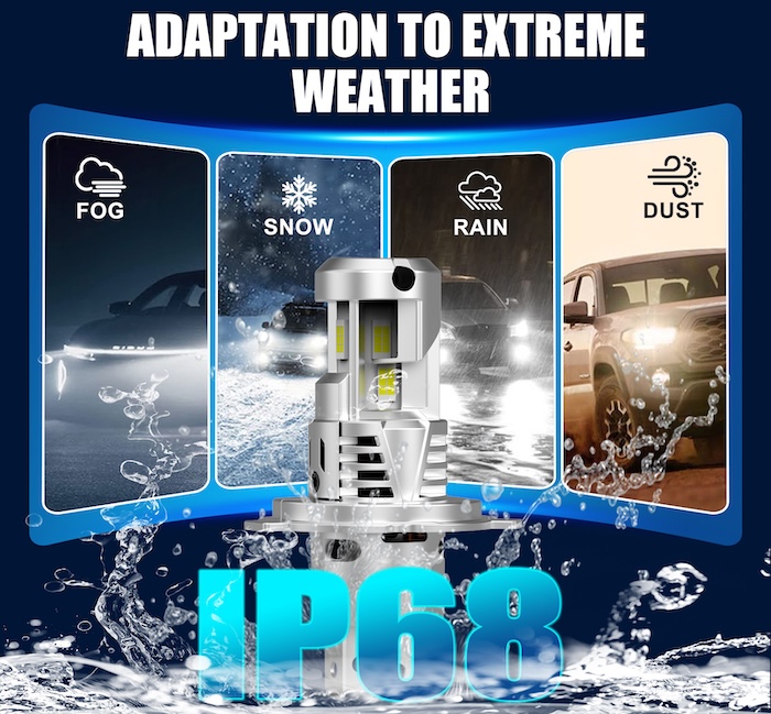 三面発光] LEDヘッドライト H4／H19兼用／3570 C.S.P／15000lm